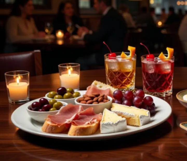 Gourmet fogások és italok egy baráti offline pókerasztalon